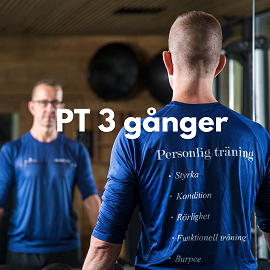 Personlig träning, 3 tillfällen. Köp här och boka sedan tider med den PT du valt.

Är du medlem så logga in innan du köper, ta med kvittot när du kommer till gymmet.