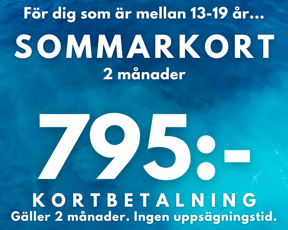 UPC SOMMARKORT ger full access till vårt gym och alla gruppträningspass mellan 06.00-22.00. 
Kortet gäller under vald period och går ej att frysa.