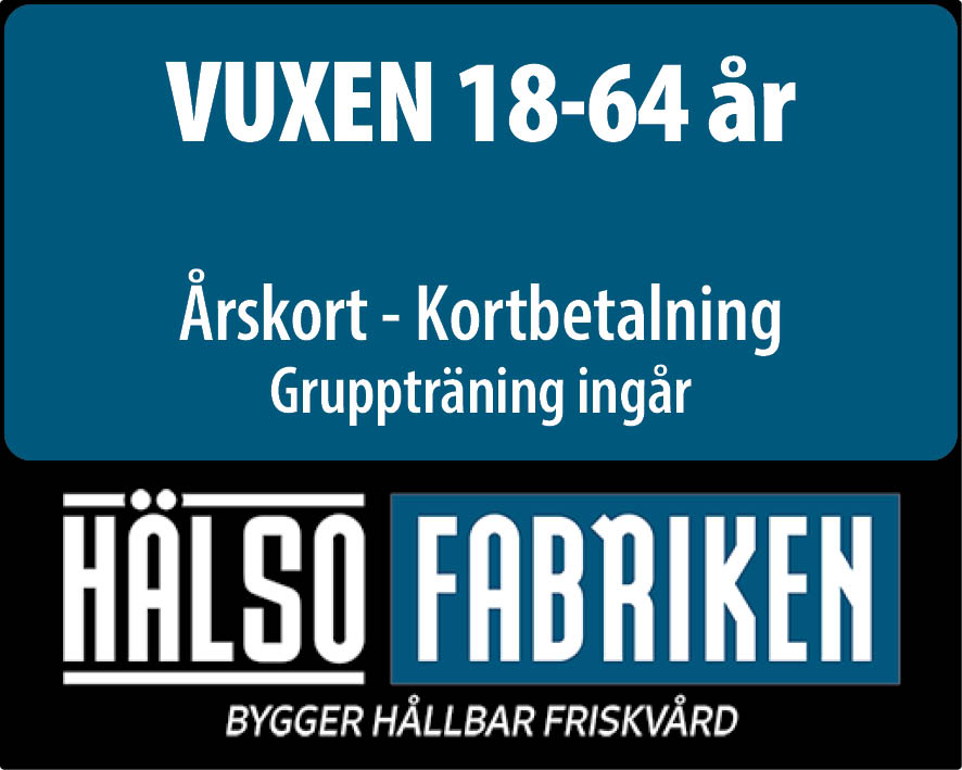 Träningskort 12 mån Vuxen (18-64 år). Medlemsavgift 150:- tillkommer.
