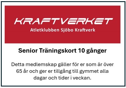 Detta medlemskap gäller för er som är från 65 år och ger er tillgång till gymmet alla dagar och tider i veckan. 10-kortet är giltigt 1 år från inköpsdatum.