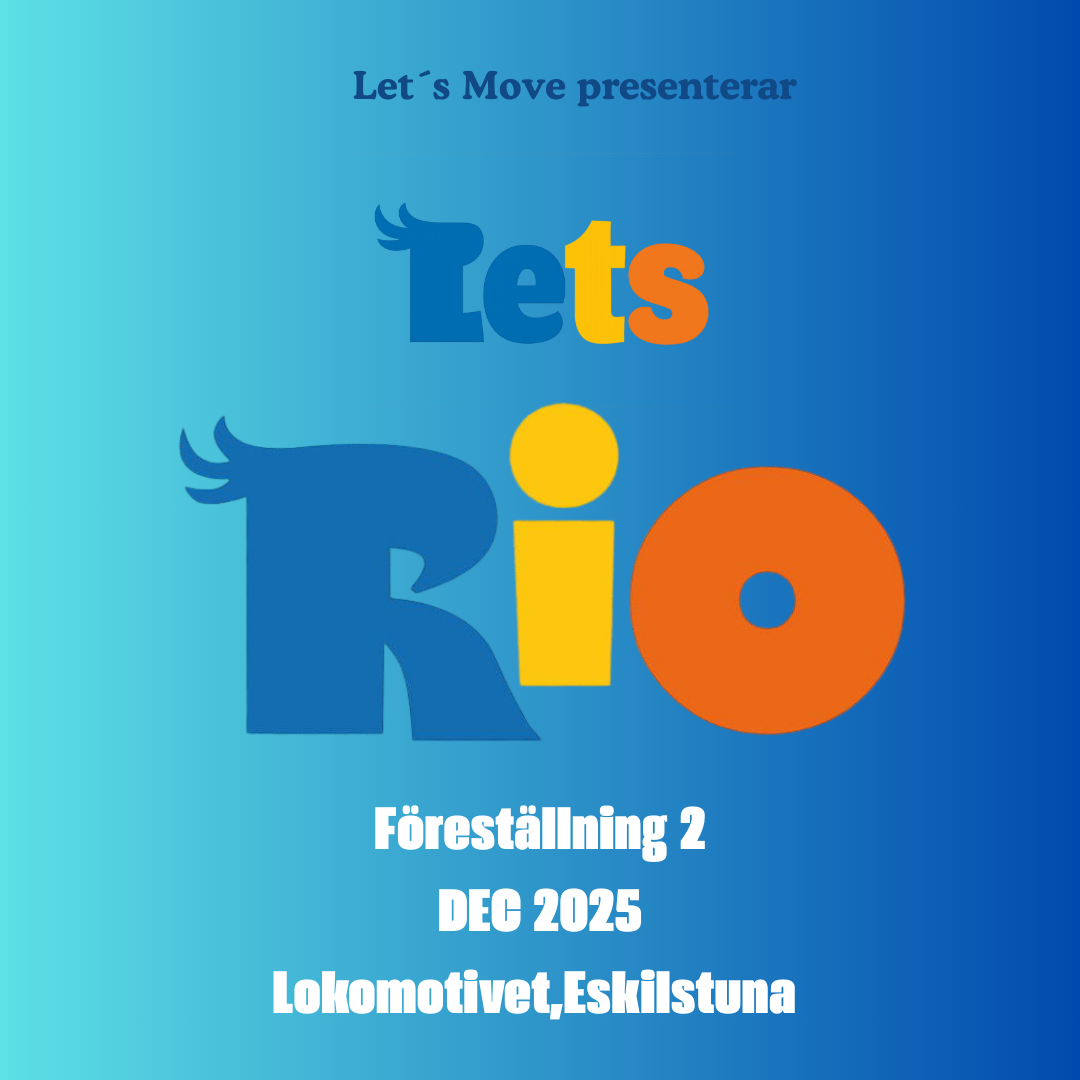 Let’s Rio – Föreställningen på film
Upplev magin från Let’s Rio – en färgsprakande dansföreställning fylld av energi, glädje och gemenskap. Inspelad live på Lokomotivet i december 2025, där våra dansare bjuder på dans, känsla och scenmagi.
En minnesvärd film för alla som vill återuppleva stunden – eller ta del av den för allra första gången.

Efter genomfört köp skickas ett mejl inom 48 timmar med en nedladdningsbar länk till filmen. Länken behöver laddas ner via en dator.
