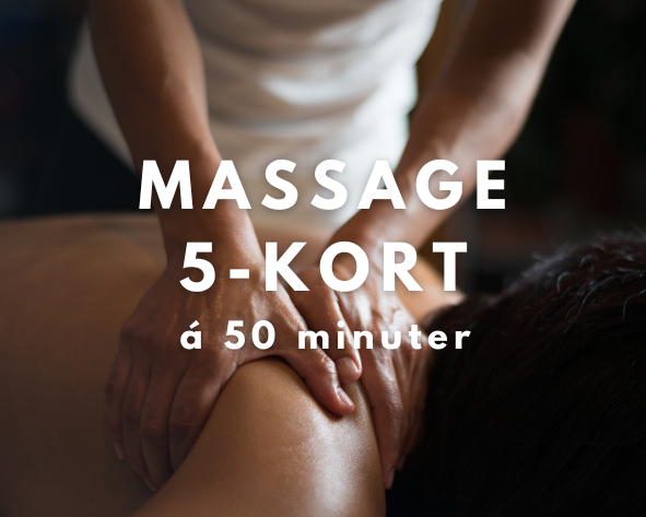 Klippkort för 5 x 50 minuters massage. Ordinarie pris 3950 kronor.
Klippkortet laddas upp i din profil och finns tillgängliga när du är inloggad.