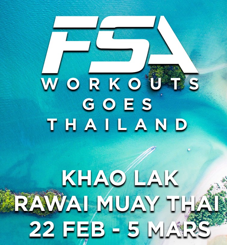 Thailands resa tillsammans med FSA workouts

Flyg
transfer
11 nätters boende
20 träningar
2 thaimassage 60 min
10 x isbad 

Datum: 
22feb-05mars

Rawai Muaythai Khao lak