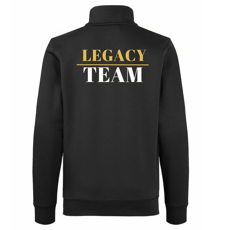 Vår exklusiva LEGACY TEAM - tröja, endast för dig som är tävlingsdansare.

PROVA UT DIN STORLEK PÅ DANSSKOLAN!

En skön zip-hoodie i funktionsmaterial.
Leagcy team tryck på ryggen, samt Legacy tryck med ditt namn på bröstet.