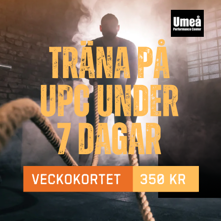 Träna på UPC under en vecka från beställning. 18 år eller äldre ger access till anläggningen dygnet runt.