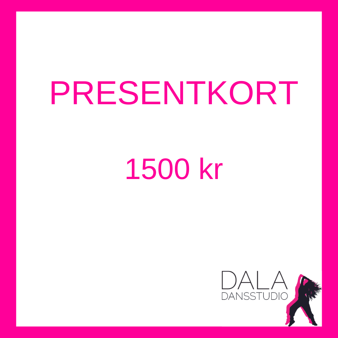 Köp ett presentkort och ge bort en dans!
Ditt presentkort kommer till dig på mail när du gjort ditt köp.

När den som fått presentkortet vill använda det så meddelar man vid bokning att man vill betala med faktura och anger i fritexten att man vill betala med sitt presentkort och anger presentkortsnumret.